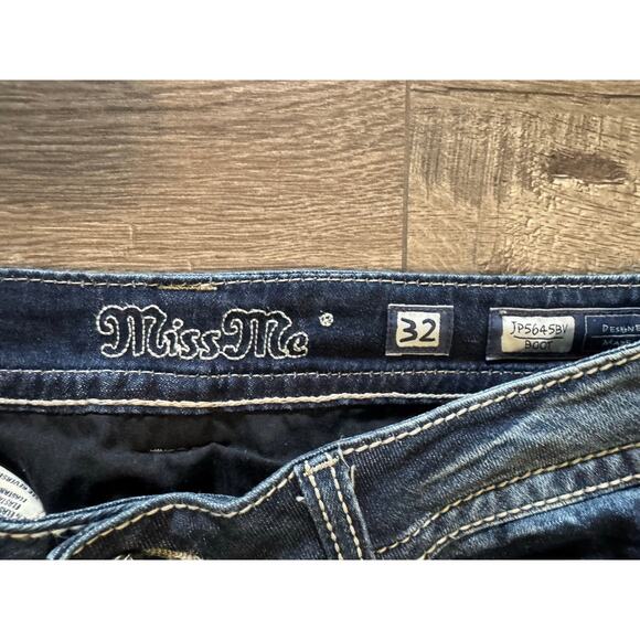 Miss‎ Me Boot Cut Jeans Thick Stich Low Rise Size 32 - Picture 8 of 8